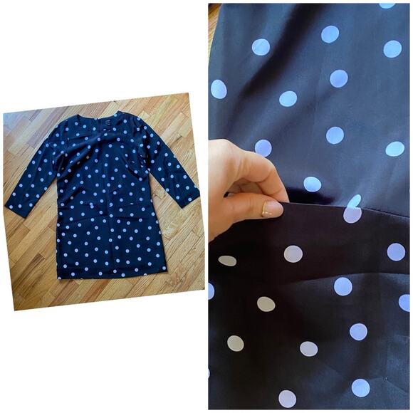 J. Crew black w/white polka dot dress - Picture 1 of 7